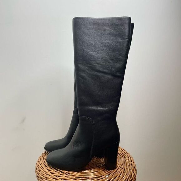 NEW Kenneth Cole Justin Leather Heeled Boots Black Leather With Box NWT 8 $239 - Picture 2 of 10